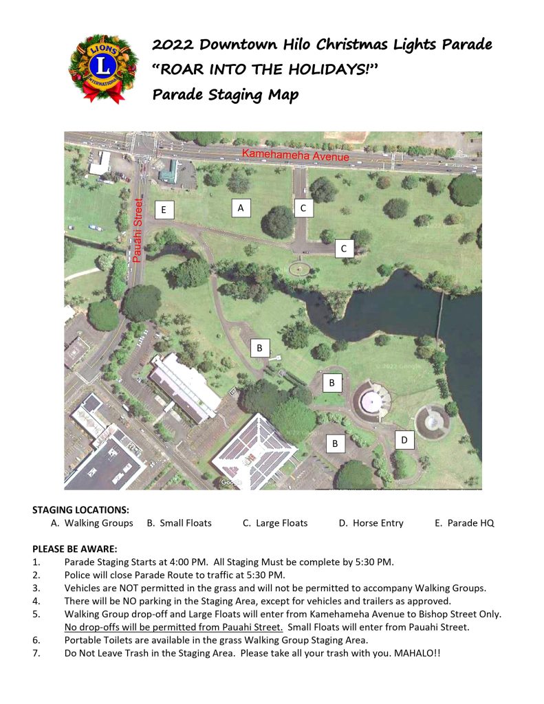 FINAL 2022 Parade Staging Map 1101022 Hawaii Classic Cruizers, Inc.